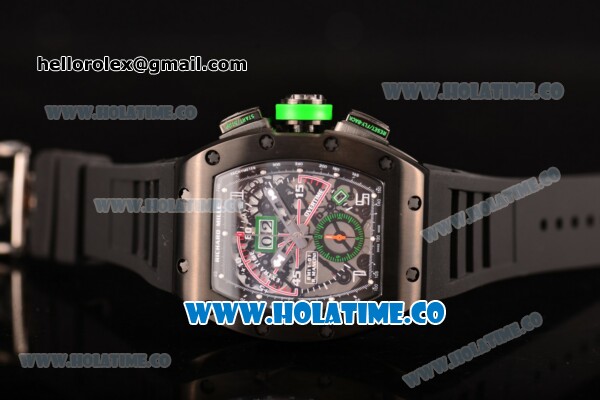 Richard Mille RM11-01 Mancini Chronograph Swiss Valjoux 7750 Automatic PVD Case with Skeleton Dial and White Markers - 1:1 Original - Click Image to Close